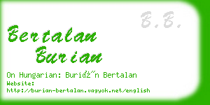 bertalan burian business card